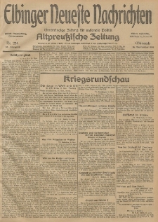 Elbinger Neueste Nachrichten, Nr. 254 Mittwoch 16 September 1914 66. Jahrgang
