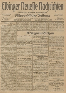 Elbinger Neueste Nachrichten, Nr. 254 Mittwoch 16 September 1914 66. Jahrgang