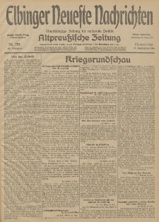 Elbinger Neueste Nachrichten, Nr. 255 Donnerstag 17 September 1914 66. Jahrgang