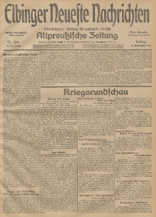 Elbinger Neueste Nachrichten, Nr. 256 Freitag 18 September 1914 66. Jahrgang