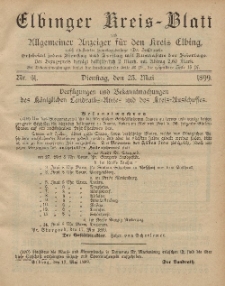 Kreis-Blatt des Königlich Preußischen Landraths-Amtes zu Elbing, Nr. 41 Dienstag 23 Mai 1899