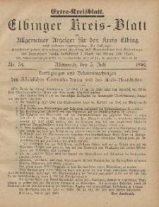 Kreis-Blatt des Königlich Preußischen Landraths-Amtes zu Elbing, Nr. 54 Mittwoch 5 Juli 1899