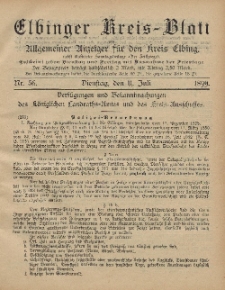 Kreis-Blatt des Königlich Preußischen Landraths-Amtes zu Elbing, Nr. 56 Dienstag 11 Juli 1899