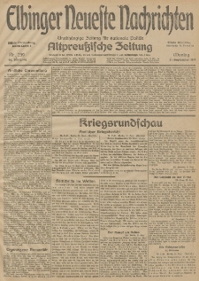 Elbinger Neueste Nachrichten, Nr. 259 Montag 21 September 1914 66. Jahrgang