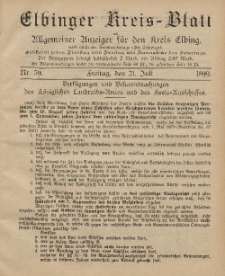 Kreis-Blatt des Königlich Preußischen Landraths-Amtes zu Elbing, Nr. 59 Freitag 21 Juli 1899