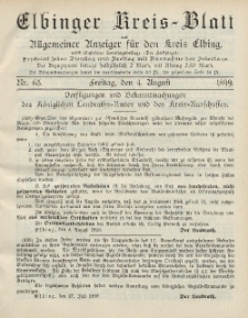 Kreis-Blatt des Königlich Preußischen Landraths-Amtes zu Elbing, Nr. 63 Freitag 4 August 1899