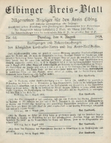 Kreis-Blatt des Königlich Preußischen Landraths-Amtes zu Elbing, Nr. 64 Dienstag 8 August 1899
