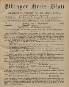 Kreis-Blatt des Königlich Preußischen Landraths-Amtes zu Elbing, Nr. 71 Freitag 1 September 1899