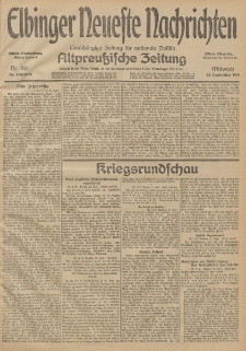Elbinger Neueste Nachrichten, Nr. 261 Mittwoch 23 September 1914 66. Jahrgang