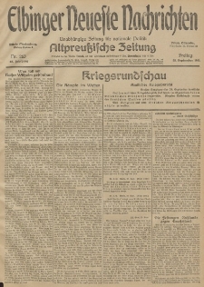 Elbinger Neueste Nachrichten, Nr. 263 Freitag 25 September 1914 66. Jahrgang