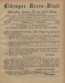 Kreis-Blatt des Königlich Preußischen Landraths-Amtes zu Elbing, Nr. 100 Dienstag 5 Dezember 1899