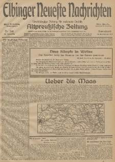 Elbinger Neueste Nachrichten, Nr. 264 Sonnabend 26 September 1914 66. Jahrgang