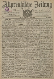 Altpreussische Zeitung, Nr. 1 Freitag 1 Januar 1904, 56. Jahrgang