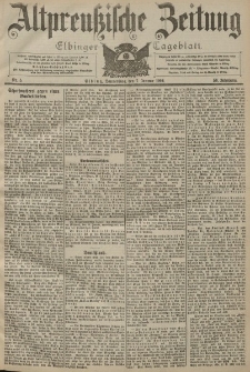 Altpreussische Zeitung, Nr. 5 Donnerstag 7 Januar 1904, 56. Jahrgang