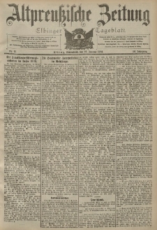 Altpreussische Zeitung, Nr. 13 Sonnabend 16 Januar 1904, 56. Jahrgang