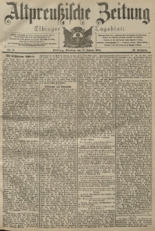 Altpreussische Zeitung, Nr. 15 Dienstag 19 Januar 1904, 56. Jahrgang