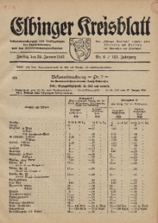 Kreis-Blatt des Königlich Preußischen Landraths-Amtes zu Elbing, Nr. 6 / 123 Jahrgang, Freitag 24 Januar 1941