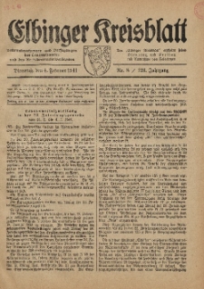 Kreis-Blatt des Königlich Preußischen Landraths-Amtes zu Elbing, Nr. 8 / 123 Jahrgang, Dienstag 4 Februar 1941