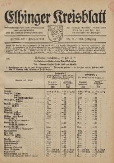 Kreis-Blatt des Königlich Preußischen Landraths-Amtes zu Elbing, Nr. 9 / 123 Jahrgang, Freitag 7 Februar 1941
