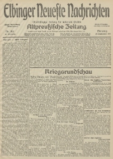 Elbinger Neueste Nachrichten, Nr. 267 Dienstag 29 September 1914 66. Jahrgang