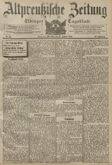 Altpreussische Zeitung, Nr. 22 Mittwoch 27 Januar 1904, 56. Jahrgang