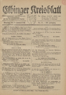 Kreis-Blatt des Königlich Preußischen Landraths-Amtes zu Elbing, Nr. 11 / 123 Jahrgang, Dienstag 18 Februar 1941