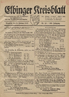 Kreis-Blatt des Königlich Preußischen Landraths-Amtes zu Elbing, Nr. 13 / 123 Jahrgang, Dienstag 25 Februar 1941