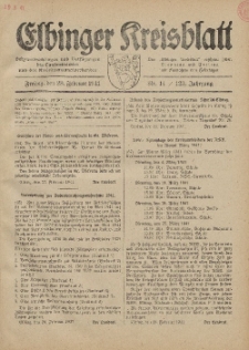Kreis-Blatt des Königlich Preußischen Landraths-Amtes zu Elbing, Nr. 14 / 123 Jahrgang, Freitag 28 Februar 1941