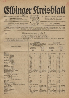 Kreis-Blatt des Königlich Preußischen Landraths-Amtes zu Elbing, Nr. 15 / 123 Jahrgang, Dienstag 4 März 1941