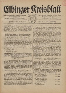 Kreis-Blatt des Königlich Preußischen Landraths-Amtes zu Elbing, Nr. 16 / 123 Jahrgang, Freitag 7 März 1941