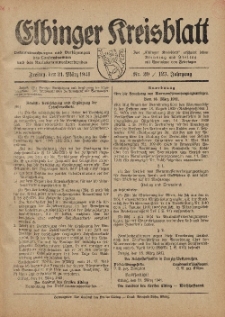 Kreis-Blatt des Königlich Preußischen Landraths-Amtes zu Elbing, Nr. 20 / 123 Jahrgang, Freitag 21 März 1941