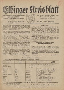 Kreis-Blatt des Königlich Preußischen Landraths-Amtes zu Elbing, Nr. 24 / 123 Jahrgang, Freitag 4 April 1941