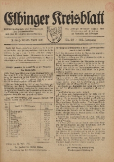 Kreis-Blatt des Königlich Preußischen Landraths-Amtes zu Elbing, Nr. 29 / 123 Jahrgang, Freitag 25 April 1941