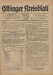 Kreis-Blatt des Königlich Preußischen Landraths-Amtes zu Elbing, Nr. 29 / 123 Jahrgang, Freitag 25 April 1941
