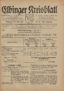 Kreis-Blatt des Königlich Preußischen Landraths-Amtes zu Elbing, Nr. 32 / 123 Jahrgang, Dienstag 6 Mai 1941
