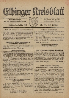 Kreis-Blatt des Königlich Preußischen Landraths-Amtes zu Elbing, Nr. 33 / 123 Jahrgang, Freitag 9 Mai 1941