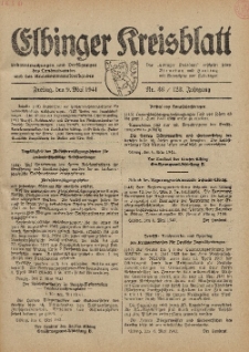 Kreis-Blatt des Königlich Preußischen Landraths-Amtes zu Elbing, Nr. 33 / 123 Jahrgang, Freitag 9 Mai 1941
