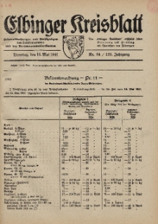 Kreis-Blatt des Königlich Preußischen Landraths-Amtes zu Elbing, Nr. 34 / 123 Jahrgang, Dienstag 13 Mai 1941