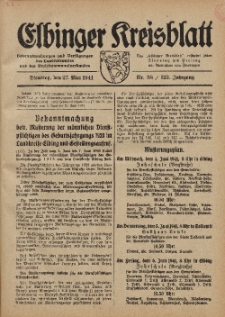 Kreis-Blatt des Königlich Preußischen Landraths-Amtes zu Elbing, Nr. 38 / 123 Jahrgang, Dienstag 27 Mai 1941