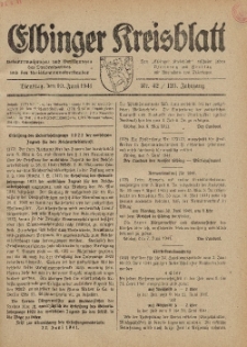 Kreis-Blatt des Königlich Preußischen Landraths-Amtes zu Elbing, Nr. 42 / 123 Jahrgang, Dienstag 10 Juni 1941