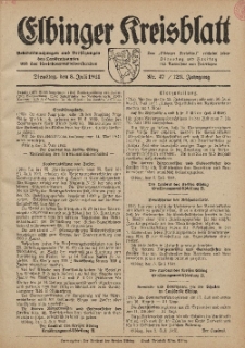 Kreis-Blatt des Königlich Preußischen Landraths-Amtes zu Elbing, Nr. 47 / 123 Jahrgang, Dienstag 8 Juli 1941