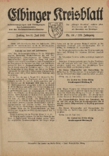 Kreis-Blatt des Königlich Preußischen Landraths-Amtes zu Elbing, Nr. 48 / 123 Jahrgang, Freitag 11 Juli 1941
