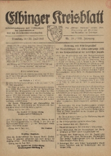 Kreis-Blatt des Königlich Preußischen Landraths-Amtes zu Elbing, Nr. 49 / 123 Jahrgang, Dienstag 22 Juli 1941