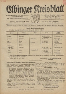 Kreis-Blatt des Königlich Preußischen Landraths-Amtes zu Elbing, Nr. 52 / 123 Jahrgang, Freitag 1 August 1941