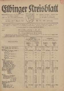 Kreis-Blatt des Königlich Preußischen Landraths-Amtes zu Elbing, Nr. 53 / 123 Jahrgang, Freitag 8 August 1941