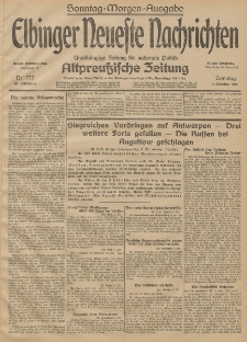 Elbinger Neueste Nachrichten, Nr. 272 Sonntag 4 Oktober 1914 66. Jahrgang