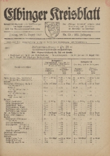 Kreis-Blatt des Königlich Preußischen Landraths-Amtes zu Elbing, Nr. 55 / 123 Jahrgang, Freitag 15 August 1941