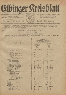 Kreis-Blatt des Königlich Preußischen Landraths-Amtes zu Elbing, Nr. 58 / 123 Jahrgang, Dienstag 26 August 1941