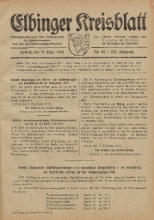 Kreis-Blatt des Königlich Preußischen Landraths-Amtes zu Elbing, Nr. 62 / 123 Jahrgang, Freitag 12 September 1941