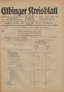 Kreis-Blatt des Königlich Preußischen Landraths-Amtes zu Elbing, Nr. 66 / 123 Jahrgang, Dienstag 26 September 1941